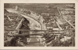 Niagara Falls ON Niagara River Niagara Falls Power Company Aerial Postcard H37