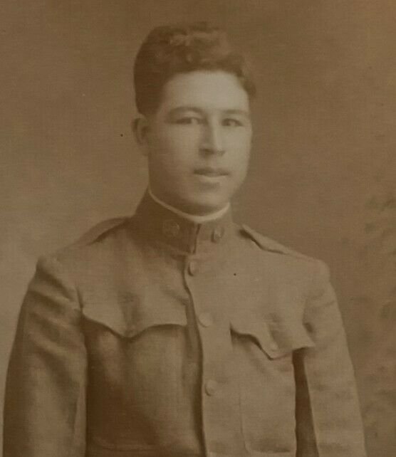 RPPC World War 1 Soldier Posing In Studio AZO Unstamped