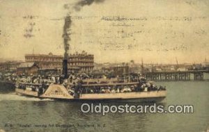 PS Eagle, Auckland, New Zeeland Ferry Ship 1908 crease left edge, postal mark...