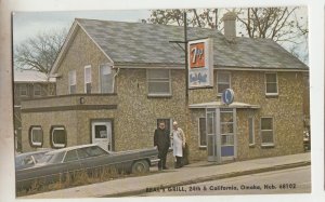 P2702 vintage postcard large 7 up sign beal,s grill 24th & cailf st. omaha neb.