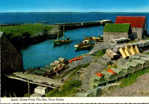 Canada Nova Scotia Coastline Fishing Boats Safely Home From The Sea