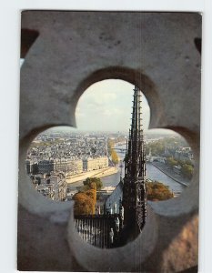 Postcard Paris, vu des tours de Notre-Dame, Paris, France