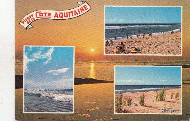 BF21016 landes les belles plages landsaises de la cote   france front/back image