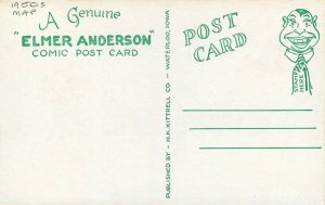 Kittrell Iowa State Map 1950s Elmer Anderson Comic Postcard 20-9092