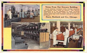 Early Original, Sears, Roebuck & Co.Chicago, IL, Inside Grocery Bld,Old Postcard