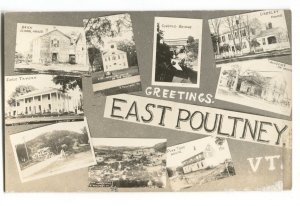 RPPC Postcard Greetings East Poultney VT Vermont