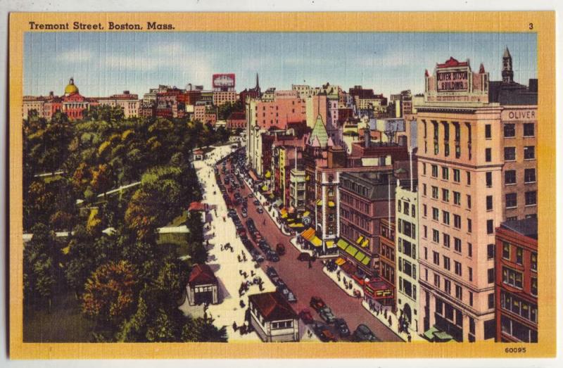 P234 JL 1930-45 postcard  birds eye tremont st boston mass