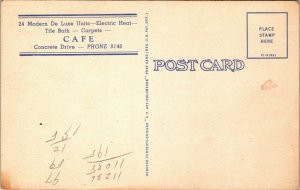 WADLINGTON ROCK MOTEL, HOPKINSVILLE, KY. Linen Postcard Hgwy 41