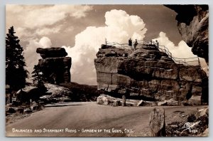 Colorado Springs Balanced and Steamboat Rocks Garden of the Gods Postcard D25