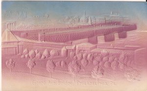 Philadelphia PA, Girard Avenue Bridge, 1910, Heavily Embossed