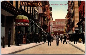 VINTAGE POSTCARD PELL STREET STORES SCENE CENTER OF CHINATOWN NEW YORK c. 1910