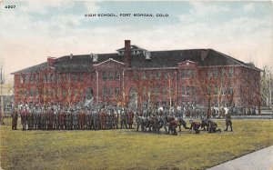 J8/ Fort Morgan Colorado Postcard c1910 High School Football Team 112