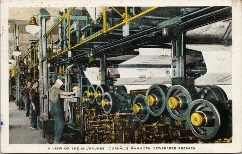 Milwaukee Journal Newspaper Presses WI Wisconsin Print Press c1931