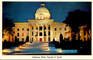 Alabama Montgomery State Capitol Building At Night