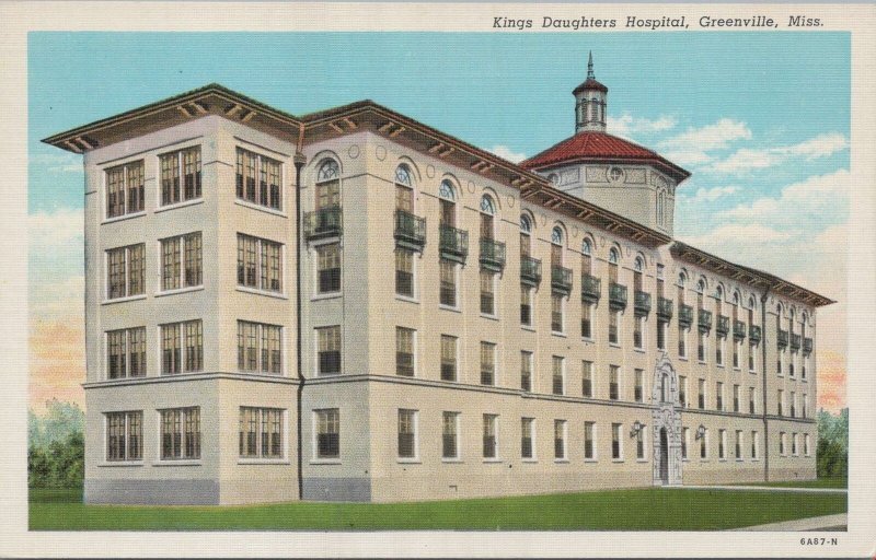 Postcard Kings Daughters Hospital Greenville MS Mississippi