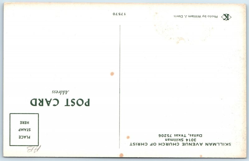 c1970s Dallas TX Skillman Avenue Church of Christ Bell Tower Roman Greek PC A234