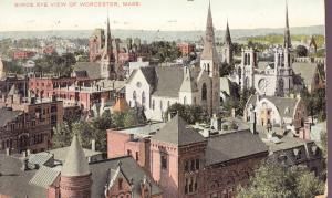 Bird's Eye View of Worcester Mass.  1910