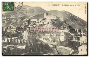 Old Postcard Lourdes Chateau Fort and the City