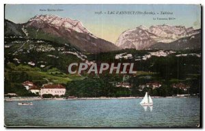 Lac d & # 39Annecy - Talloires - sailboats - Old Postcard