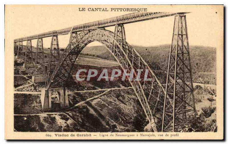 Old Postcard Picturesque Cantal Garabit Viaduct line Neussargues has Marvejol...