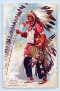 Song Of Hiawatha Longfellow Raphael Tuck Native American UNP DB Postcard N10
