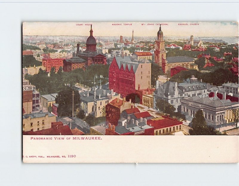 Postcard Panoramic View Of Milwaukee, Wisconsin