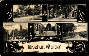 Netherlands Groeten uit Wierden Multiview Vintage Postcard 08.50