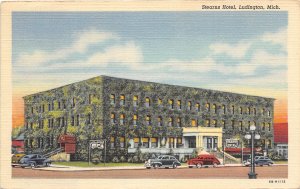 Stearns Hotel Ludington Michigan 1950 linen postcard