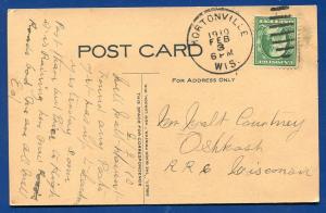 Hortonville Wisconsin wi Fair Home Coming 1910 postcard advertising postcard