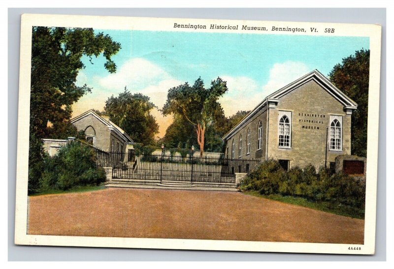 Vintage 1920s Postcard Bennington Historical Museum, Bennington, Vermont