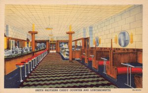 J82/ Poughkeepsie New York Postcard Linen Smith Brothers Candy Shop  23