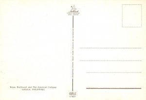 Vintage Postcard Roxas Boulevard & American Embassy Manila Philippines