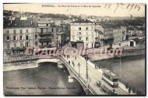 Old Postcard Epinal Le Pont De La Rue Pierre Et Du Quartier