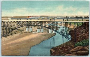 M-7503 Highway and Railway Bridges over Canadian River North of Tucumcari New...
