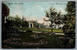 Postcard Halifax NS c1907 Peoples Park CDS Cancel Halifax North Yorkshire UK