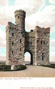 Vintage Postcard Bancroft Tower Brick Stone Landmark Worcester Massachusetts MA