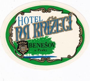 Czechoslovakia Benesov Hotel Ra Kisizeci Vintage Luggage Label sk3354