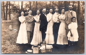 K45/ Kansas City Missouri RPPC Postcard c1910 Picnic Well-Dressed 490