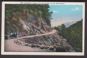 North Carolina - Roadway Scene In the Heart of the Mountains with old car - WB