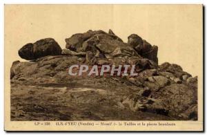 Ile d & # 39Yeu Old Postcard Massif of Taillee and loose stone