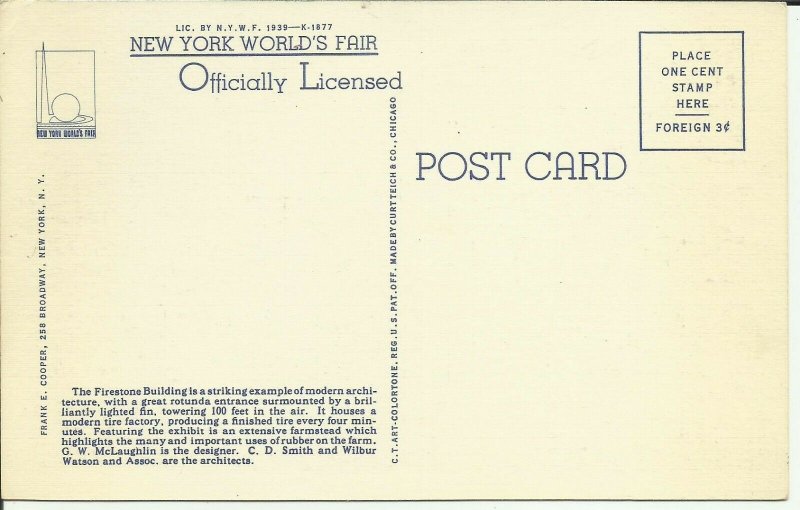 The Firestone Tire and Rubber Company Building, New York Worlds Fair, N.Y.