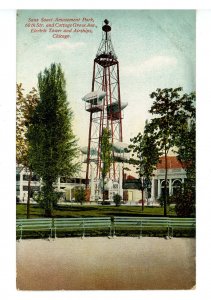 IL - Chicago. Sans Souci Amusement Park, Electric Tower, Airships ca 1909