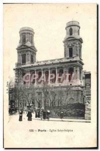 Old Postcard Paris Saint Sulpice Church