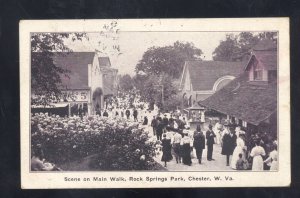 CHESTER WEST VIRGINIA ROCK SPRINGS PARK MAIN STREET SCENE VINTAGE POSTCARD