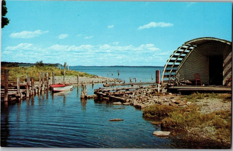 Looking Across Penobscot Bay from Lincolnville Beach ME Vintage Postcard L39