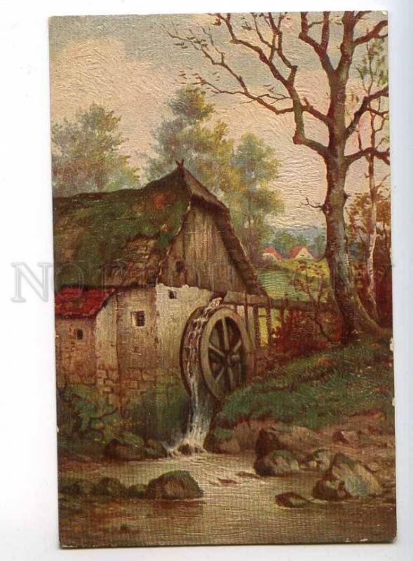 240192 Rural Water MILL by Walter HOY Vintage Degi Embossed PC