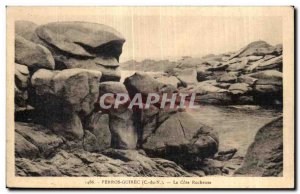 Old Postcard Perros Guirec La Cote Rocky