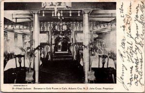 Hotel Jackson, Entrance to Gold Room Atlantic City NJ c1905 Vintage Postcard V47