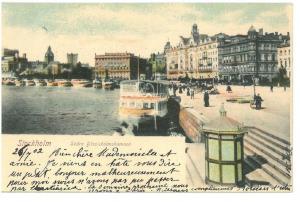 B82380 Sweden Stockholm Blasieholmshamnen Ship boat 1900 front/back image