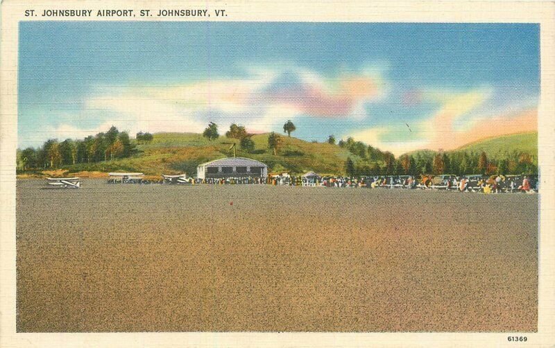 Airport linen 1942 St Johnsbury Vermont Postcard Tichnor Bros 21-898